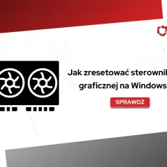 Ikona karty graficznej i tekst: Jak zresetować sterowniki karty graficznej na Windows 10? Sprawdź.