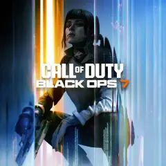 Kobieta w futurystycznym stroju z bronią, logo Call of Duty Black Ops 7.