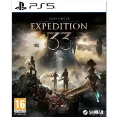Okładka gry "Clair Obscur: Expedition 33" na PS5. Postacie w mrocznym, fantastycznym świecie.