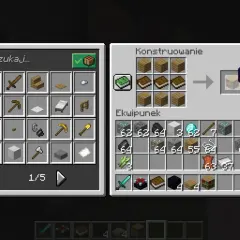Jak zrobic pulpit w mc? Widać crafting z 6 desek i 3 książek, tworzący biblioteczkę.