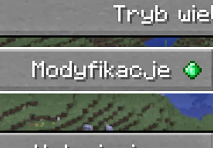 Ekran gry Minecraft z opcją "Modyfikacje", która jest kluczem do tego, jak zainstalować mody do Minecrafta.
