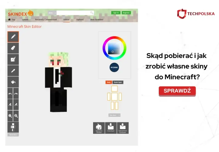 Edytor skinów do Minecraft. Stwórz własne skiny do Minecraft, pobieraj i wgrywaj.