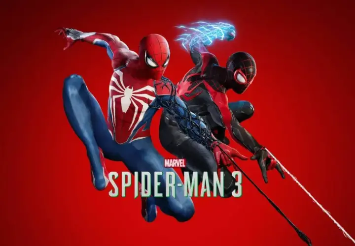 Dwóch Spider-Manów, Peter i Miles, szykuje się do akcji w grze Spider-Man 3 PS5.