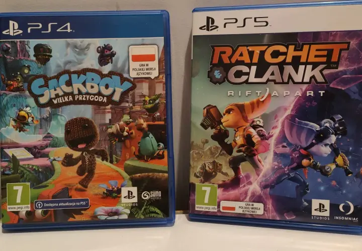 Sackboy: Wielka Przygoda (PS4) i Ratchet & Clank: Rift Apart (PS5). Czy gry z PS4 działają na PS5? Tak, Sackboy ma aktualizację na PS5.