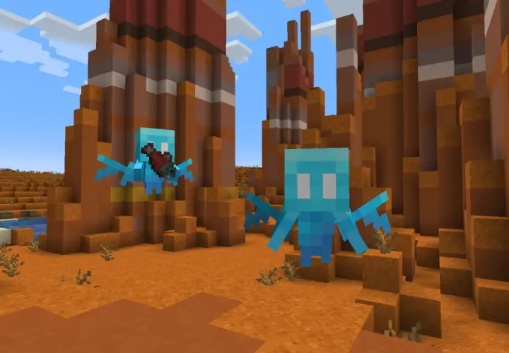 Dwa niebieskie Allaye w pustynnym krajobrazie. Czy to zapowiedź, jaka jest najnowsza wersja Minecrafta?