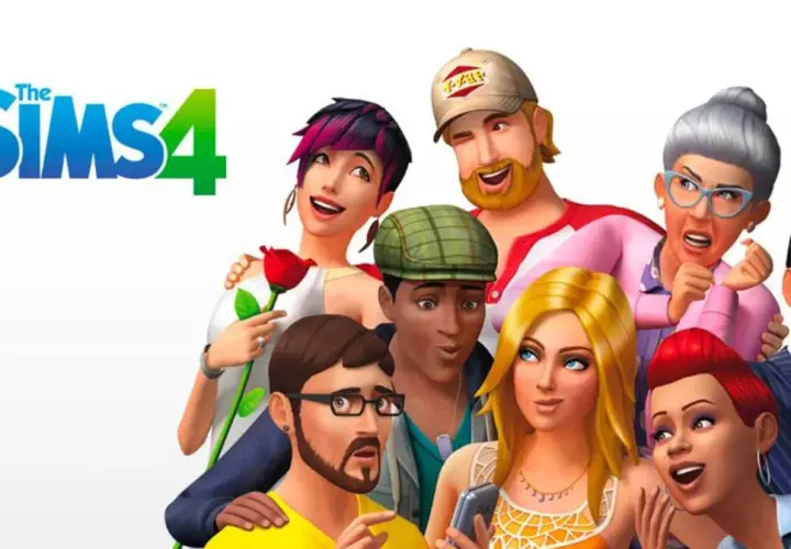 Grupa Simów z gry The Sims 4, która jest dostępna za darmo. Różnorodni Simowie, od młodych po starszych, tworzą radosną i barwną społeczność.
