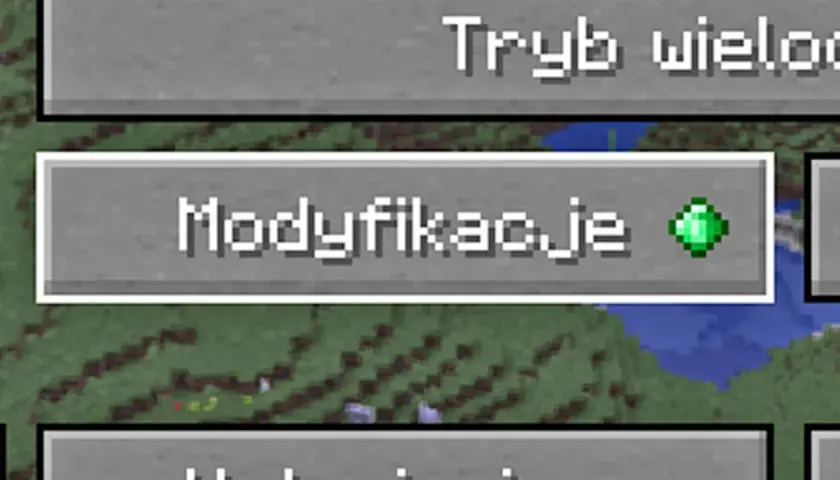 Ekran gry Minecraft z opcją "Modyfikacje", która jest kluczem do tego, jak zainstalować mody do Minecrafta.