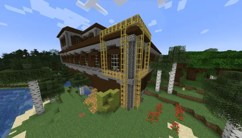Jak zrobic rusztowanie w mc? Zobacz, jak zbudować bambusowe rusztowanie wokół domu w Minecraft.