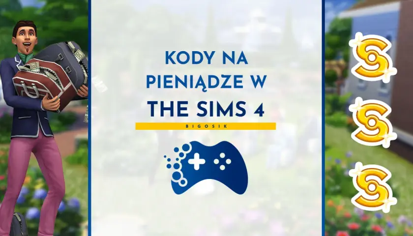 Syms 4: kod na pieniądze. Uśmiechnięty Sim z torbami pełnymi gotówki.