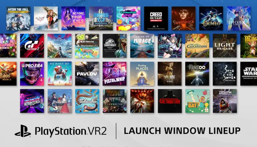 Wiele ekscytujących **PS VR2 gry** w tym Horizon, Gran Turismo 7, No Man's Sky, Resident Evil Village i inne.