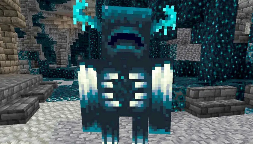 Warden z Minecrafta, potężna istota, której serca budzą grozę.