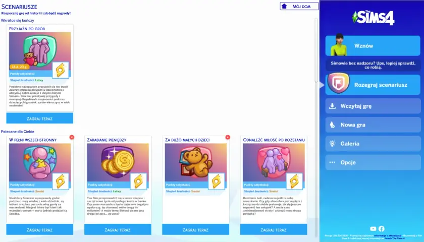 Scenariusze w The Sims 4: "Przyjaźń po grób" i inne wyzwania. Długość życia Simów i ich relacje są kluczowe.