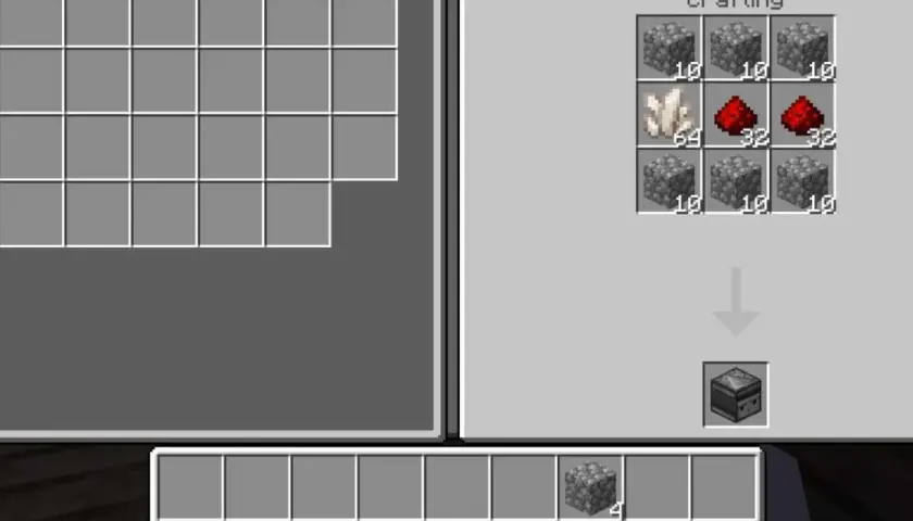 Jak zrobić observer w Minecraft: 6 kamienia, 2 pyłu czerwonego kamienia i 1 kwarc.