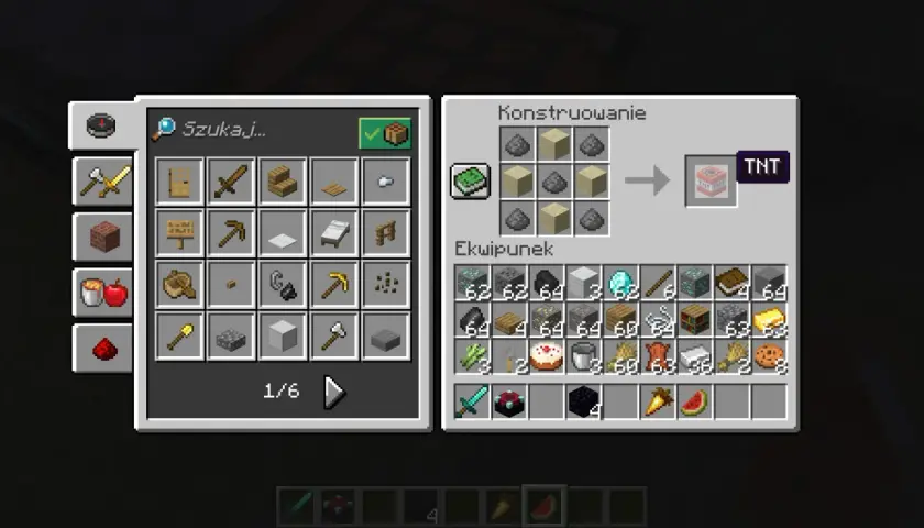 Jak zrobic TNT w MC: piasek i proch strzelniczy w siatce 3x3.