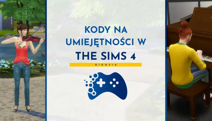 Kody na umiejętności w The Sims 4. Simka gra na skrzypcach, a druga na pianinie.