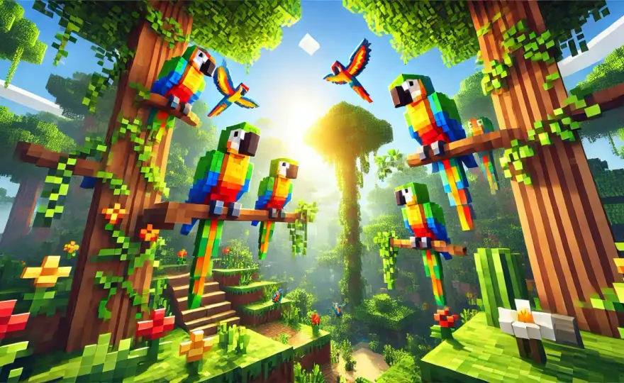 Jak oswoić papugę w Minecraft i posadzić ją na ramieniu?