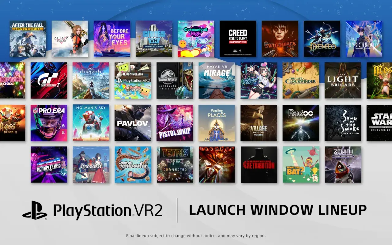 Wiele ekscytujących **PS VR2 gry** w tym Horizon, Gran Turismo 7, No Man's Sky, Resident Evil Village i inne.