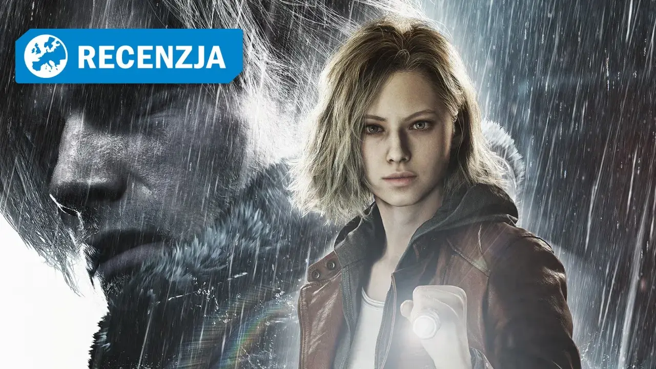 Recenzja Resident Evil Re:Verse na PS5. Młoda kobieta z latarką i mężczyzna w deszczu.