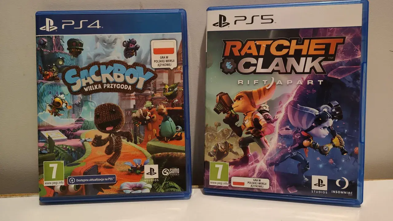 Sackboy: Wielka Przygoda (PS4) i Ratchet & Clank: Rift Apart (PS5). Czy gry z PS4 działają na PS5? Tak, Sackboy ma aktualizację na PS5.
