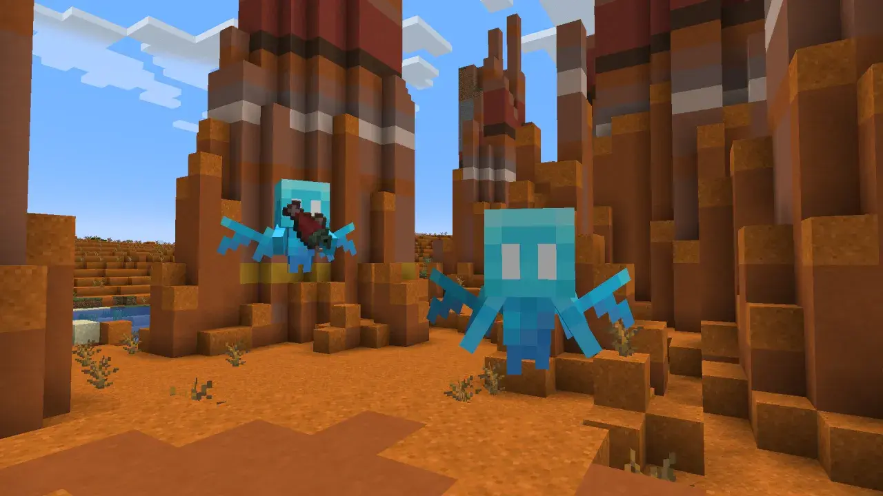 Dwa niebieskie Allaye w pustynnym krajobrazie. Czy to zapowiedź, jaka jest najnowsza wersja Minecrafta?