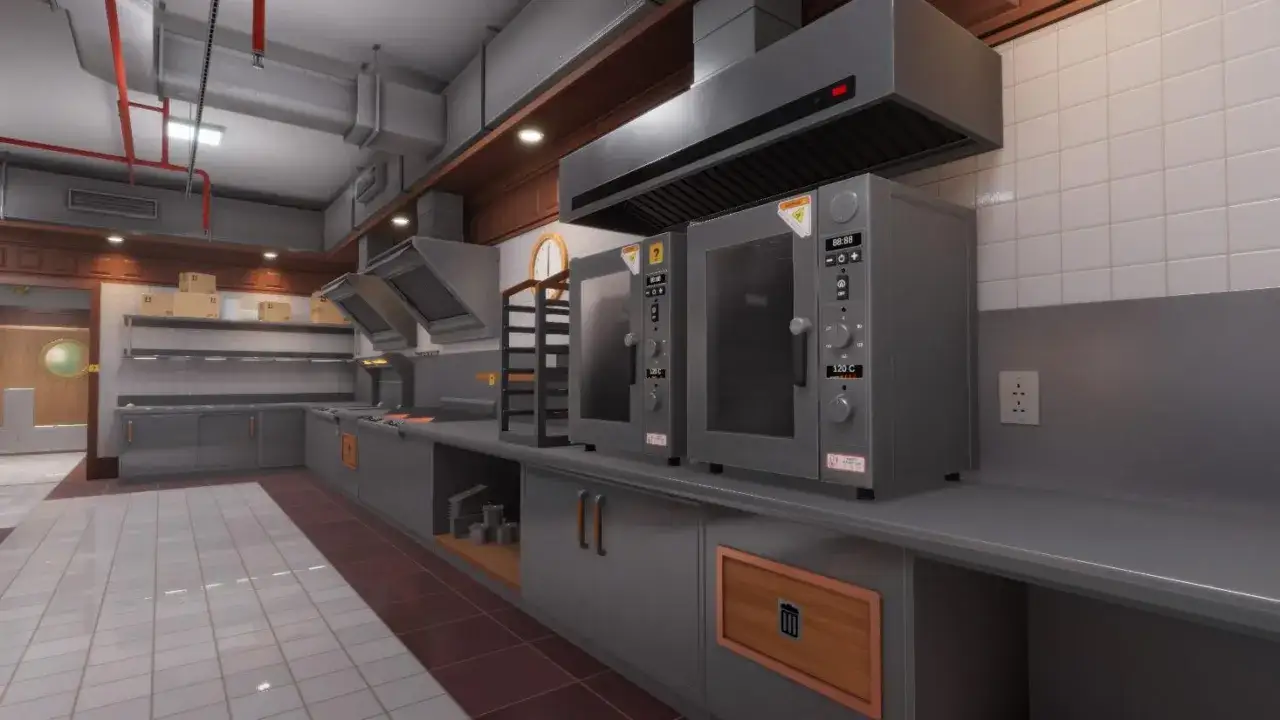 Nowoczesna kuchnia z dwoma piekarnikami, gotowa na wyzwania w cooking simulator 2.