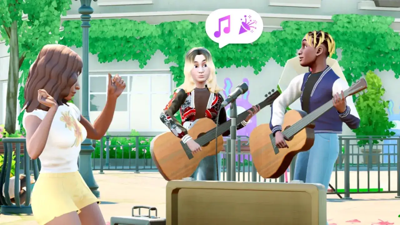Trzech Simów gra na gitarach, tworząc muzykę. Czy to zapowiedź The Sims 5?
