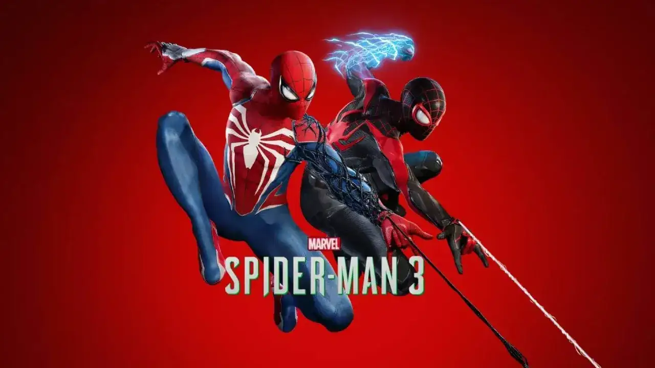 Dwóch Spider-Manów, Peter Parker i Miles Morales, szykuje się do akcji w grze Spider-Man 3 PS5.