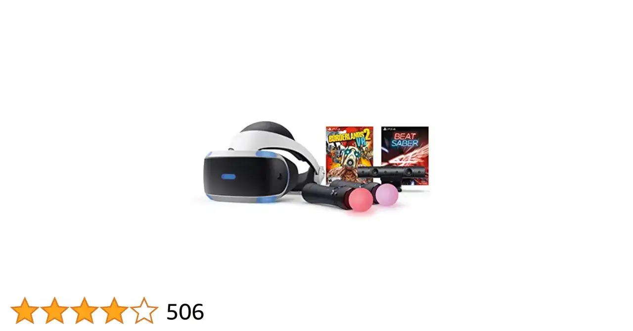 Zestaw VR z goglami, kontrolerami i grami, w tym Beat Saber. Idealny do gry Beat Saber na PS5.