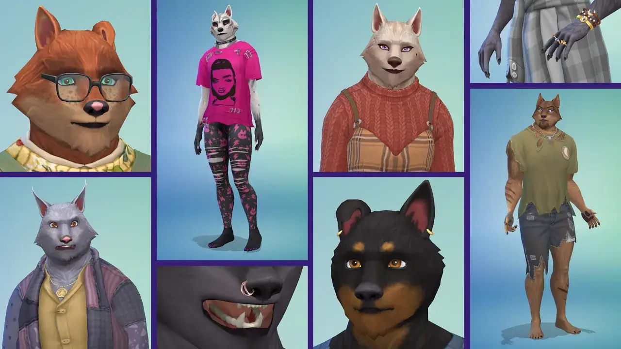 Kolekcja wilkołaków z Sims 4: od eleganckiego lisa w okularach po buntowniczkę w różowych legginsach. Poznaj kody na wilkołaki!